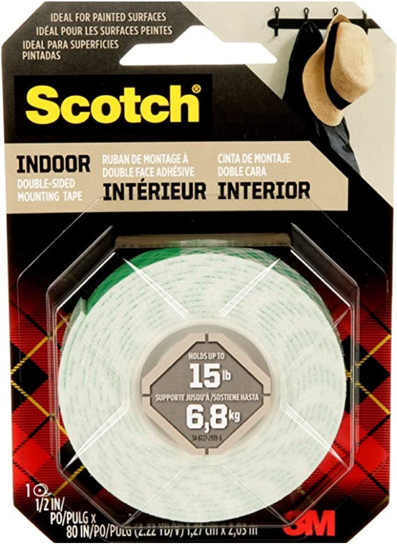 Scotch  Scotch 3M Indoor Double Sided Mounting Tape White  - Image 1