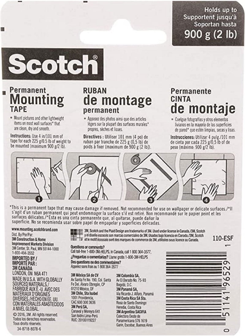 Scotch  Scotch 3M Indoor Double Sided Mounting Tape White  - Image 2