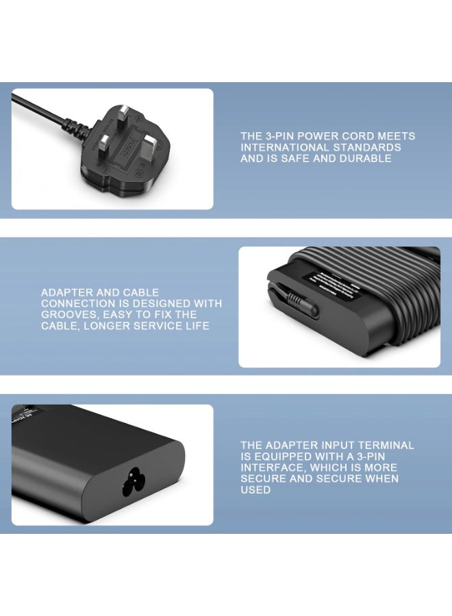 Terabyte 130W Type C Laptop Charger Compatible with Dell XPS 15 9500 9575 2in1 17 9700 Precision 5530 5550 3550 3551 Latitude 7410 7310 7210 9410 9510 5520 5420 5410 USB C Power Adapter - Image 4