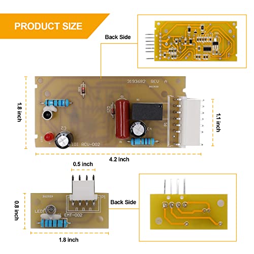 BTNTVEN 4389102 Refrigerator Ice Maker Sensor Control Boards Kit Compatible with Whirlpool Kenmore KitchenAid Maytag Jenn Air Replaces W10757851 W10290817 AP5956767 W10193666 ADC9102 2198586 PS557945 AP313751 - Image 2
