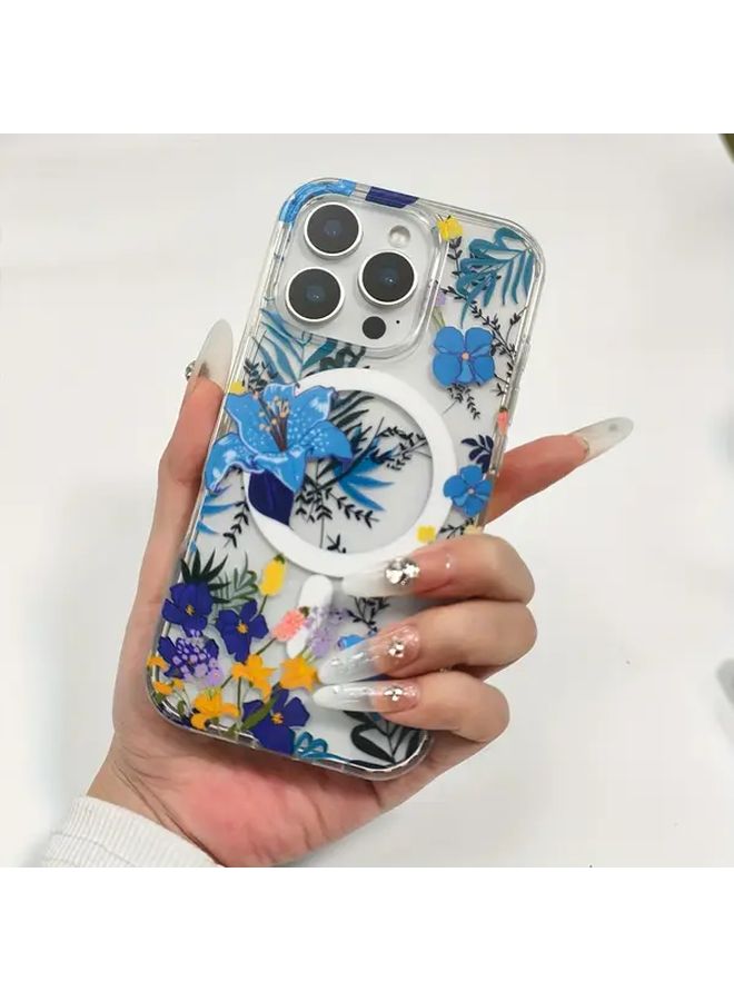 غلاف هاتف iPhone 16 Pro M12 اللون بزهرة ديزي الأنيقة الشفافة والمفرغة - Image 4
