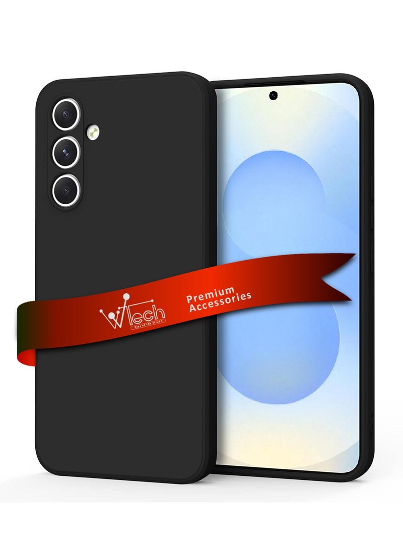 Wtech Samsung Galaxy S25 2025 Premium Soft Liquid Silicone Case Cover - Black - Image 1