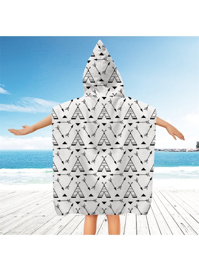 NIBEMINENT Kids Hooded Towel Cape - Microfiber Swim & Beach Bathrobe, Super Absorbent & Quick-Dry Towel for Children (60x60cm)  - Image 1