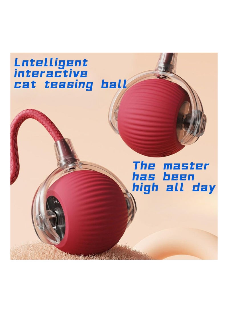 Dominy Chewie Viral Rolling Ball, Chewie Ball for Dogs, Pet Electric Rolling Ball, Rolling Pet Ball, Interactive Cat Ball Toy, Electric Smart Cat Ball Toy, 360° Smart Automatic Rolling Pet Ball (Red)  - Image 2