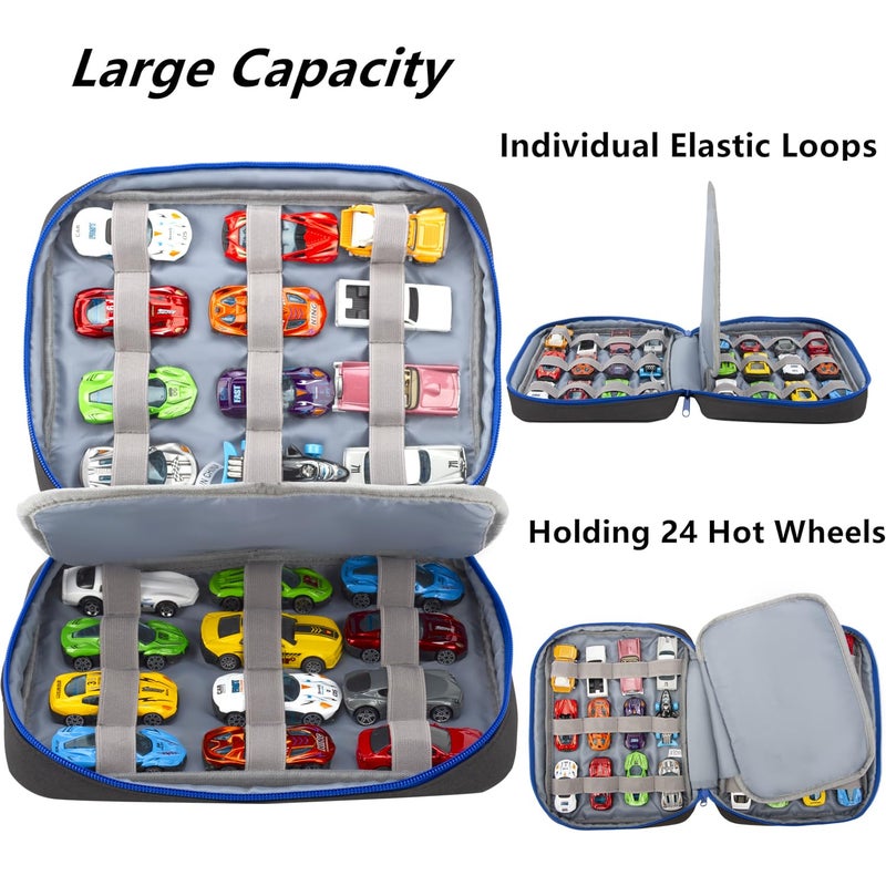 KISLANE 24 Diecast Cars Storage for Diecast Cars, Storage Case Compatible with 24 Diecast Cars, Matchbox Cars, Mini Cars, Diecast Cars Storage, Bag Only (Green) - Image 2