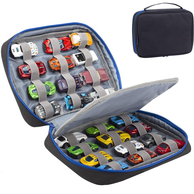 KISLANE 24 Diecast Cars Storage for Diecast Cars, Storage Case Compatible with 24 Diecast Cars, Matchbox Cars, Mini Cars, Diecast Cars Storage, Bag Only (Green) - Image 1
