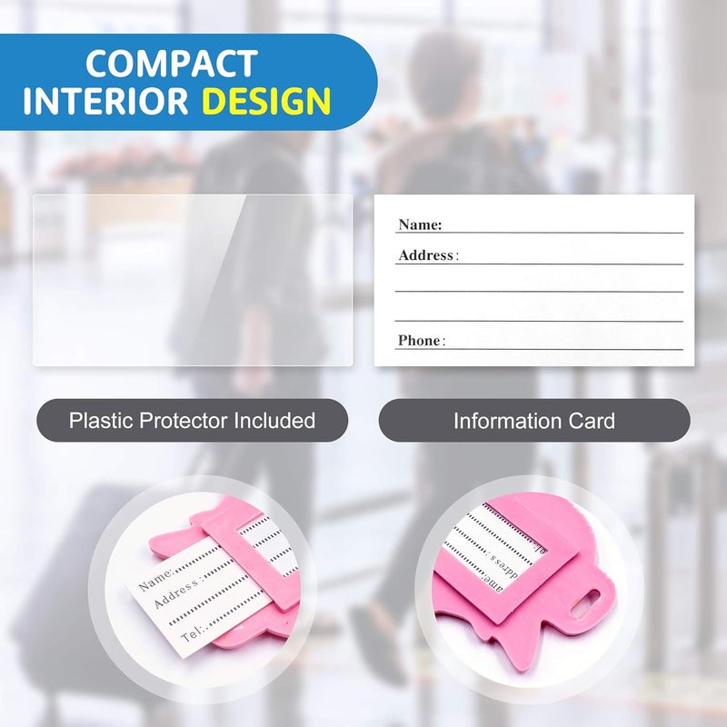 Finex 4 Pcs Set Assorted Unicorns Silicone Travel Luggage Baggage Identification Labels ID Tag for Bag Suitcase Plane Cruise Ships with Belt Strap - Image 4
