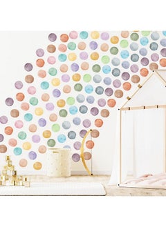 Chinco 2 Inch 312 Pcs Polka Dot Wall Decals For Girls Bedroom Boho Rainbow Wall Decal Stickers Nursery Wallpaper Classroom Decor Round Plain Colors Wall Decals For Kids Baby Teen Decor (Watercolors)  - Image 2