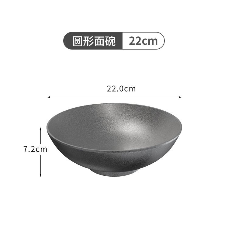 304 Stainless Steel Distressed Retro Style Tableware Industrial Style Bowl Plate Fork Spoon Chopsticks Snowflake Gray Outdoor Set - Image 1