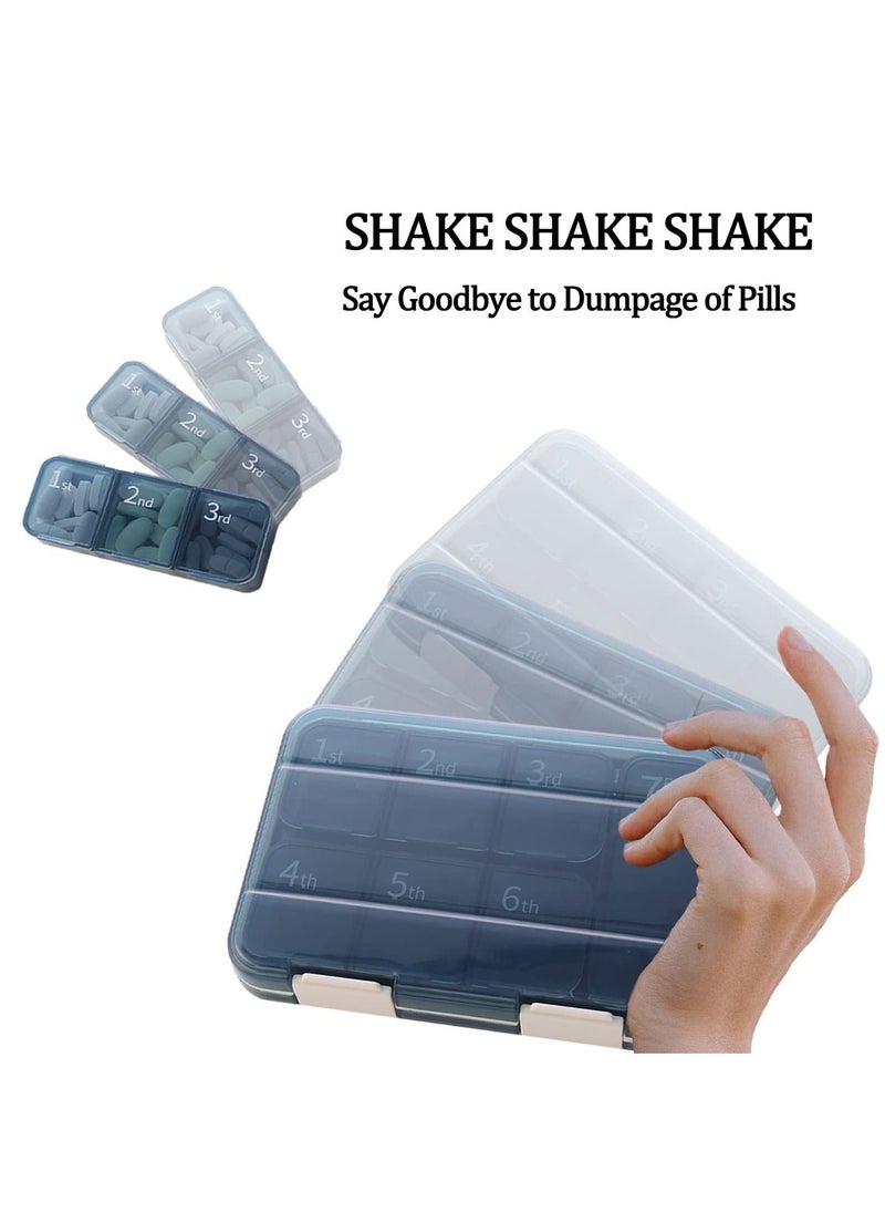 KASTWAVE - 7 Day Portable Vitamin Container with 6 Compartments and 1 XL Compartment Our Extra Large Pill Box Organizer for Medicine Fish Oil and Supplements Blue - Image 1