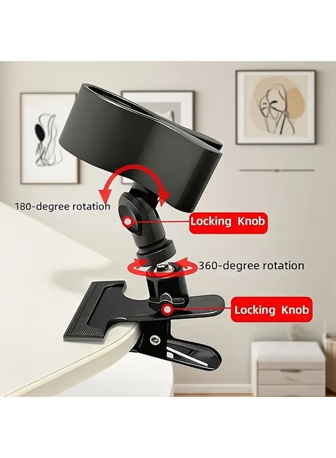 Heavy Duty Adjustable Microphone Stand Holder With Metal Clamp Sturdy Black - Image 5