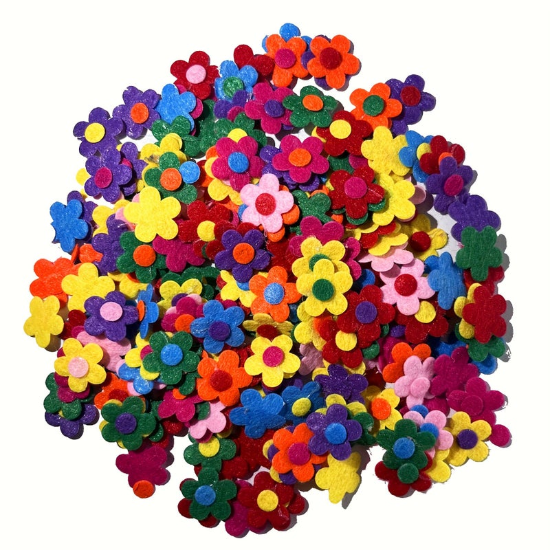 20 Colorful Felt Flowers DIY Craft Kit for Classroom Decor Bouquets Mixed Colors - Image 3