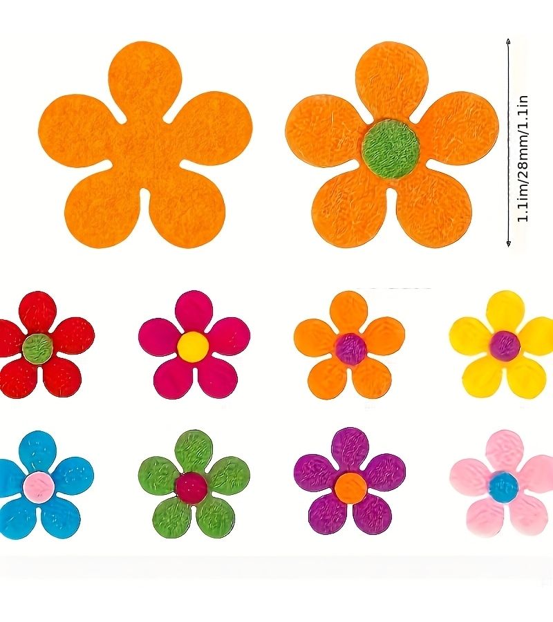 20 Colorful Felt Flowers DIY Craft Kit for Classroom Decor Bouquets Mixed Colors - Image 4