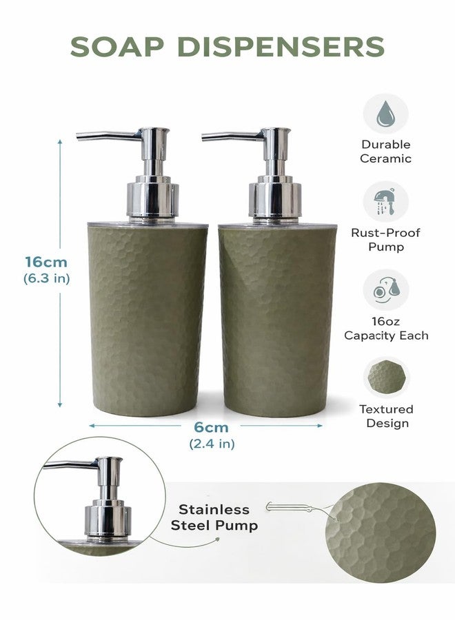 LAGET® 300ml Soap Dispenser for Wash Basin -Textured Design | Kitchen and Bathroom Accessories Items | Liquid Handwash Dispenser Bottle Chrome Finsih Top- Set of 2 (Brown) - Image 4