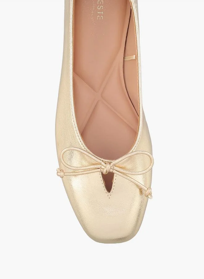Celeste GOLD Women Bow Detail Ballerina Shoes for Women | Best Price UAE