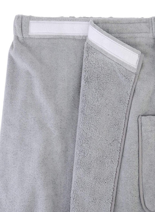 POLYTE Quick Dry Microfiber Bath Towel Body Wrap for Men, One Size (Gray) - Image 2