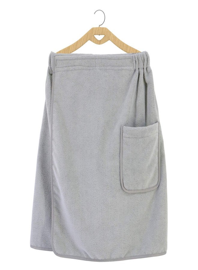 POLYTE Quick Dry Microfiber Bath Towel Body Wrap for Men, One Size (Gray) - Image 5