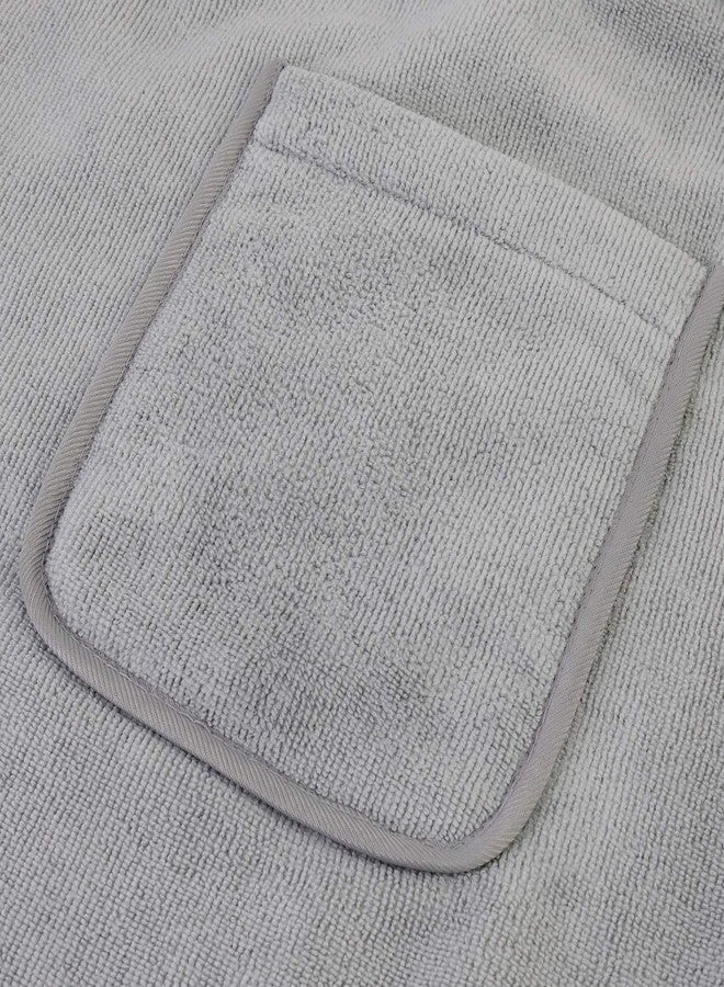 POLYTE Quick Dry Microfiber Bath Towel Body Wrap for Men, One Size (Gray) - Image 4