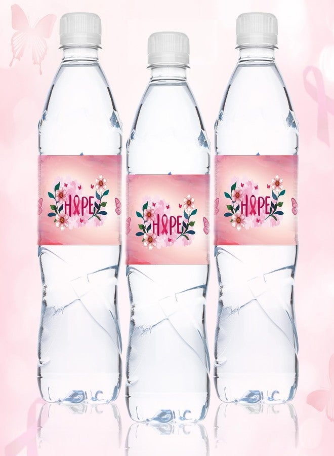 Fumete 48 Pcs Breast Cancer Awareness Water Bottle Labels Pink Ribbon Breast Cancer Accessories Stickers Decorations for Bottles Hope Fight Breast Cancer Awareness Month Party Charity Events Favors - Image 5