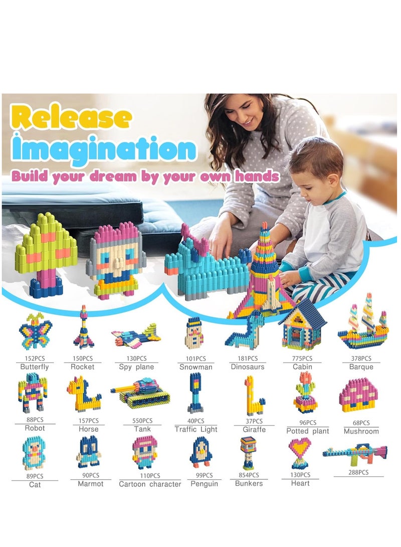 TFiOXL 960 pcs Building Blocks Set Educational Building Toy, Construction Block Toys Set Learning Playset Kit for Boys Girls, Child Brain Development Preschool Kindergarten Toy Age 3+(with storage box) - Image 4