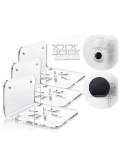 General 3 Pcs Acrylic Floating Wall Shelves, with Cable Clips  Strong Tapes  Screws, No Drill Universal Small Wall Shelf, Universal Adhesive Shelf Easy to Install, 10*10*5CM  - Image 1