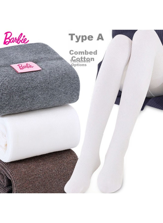 Barbie Girls' Tights Autumn And Winter Children's Leggings Girls' Plus Velvet Thick Baby Socks Tights Dw0122b Light Grey L Size (suitable For 130-145cm) - Image 2