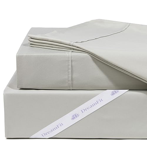 DreamFit DreamChill Cooling Bamboo Viscose Sheets for Adjustable Beds Hot Sleepers with Elastic Corner Strap 20 in Extra Deep Pocket Breathable Silky Soft 100 Crafted in USA Split King Sheet Set Sage