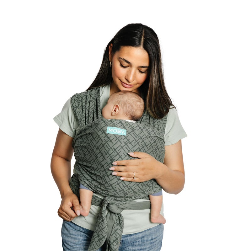 Moby Baby Wrap Carrier Classic for Newborns to Toddlers (8-33lbs), Infant Sling Carrier, Lightweight & Hands Free Design, Adjustable for All Body Types (Olive Etch) - Image 1