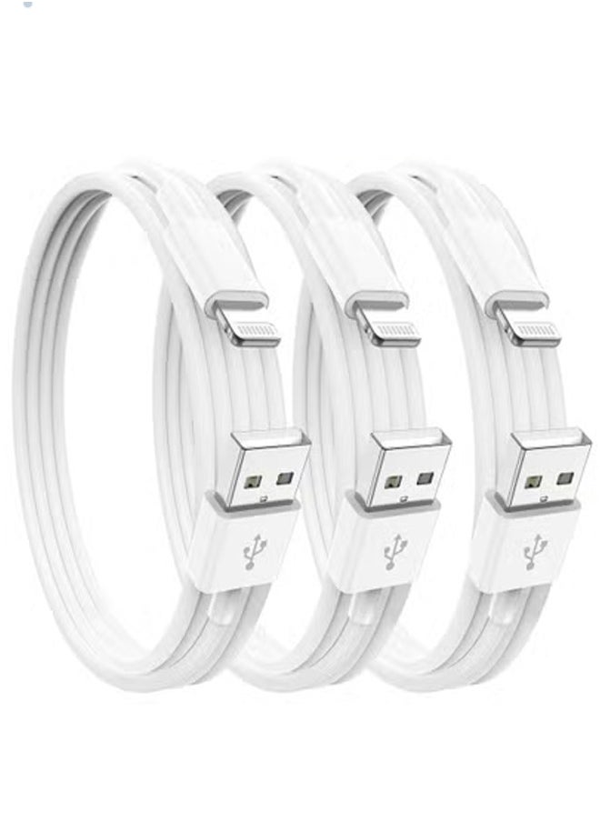 Gravity 3-Pack Long 2M USB to Lightning-Compatible Charging Cable – Fast Data Sync & Charging Lead for 8-Pin Devices, 3M Extended Length for Smartphones & Tablets – Durable Nylon Braided Cord - Image 1