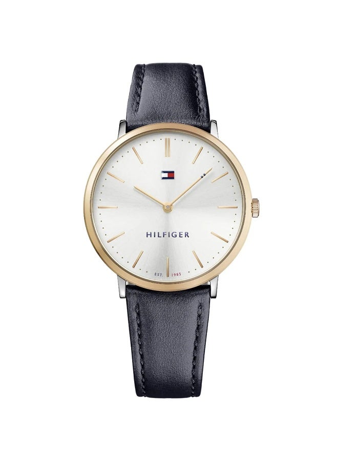 Tommy Hilfiger Women’s Watch – Model 1781689 | Ultra Slim Design with Silver Dial and Blue Leather Strap - Image 1