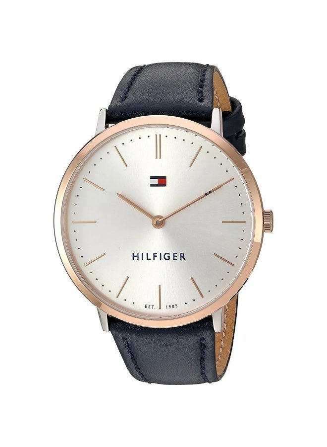 Tommy Hilfiger Women’s Watch – Model 1781689 | Ultra Slim Design with Silver Dial and Blue Leather Strap - Image 2