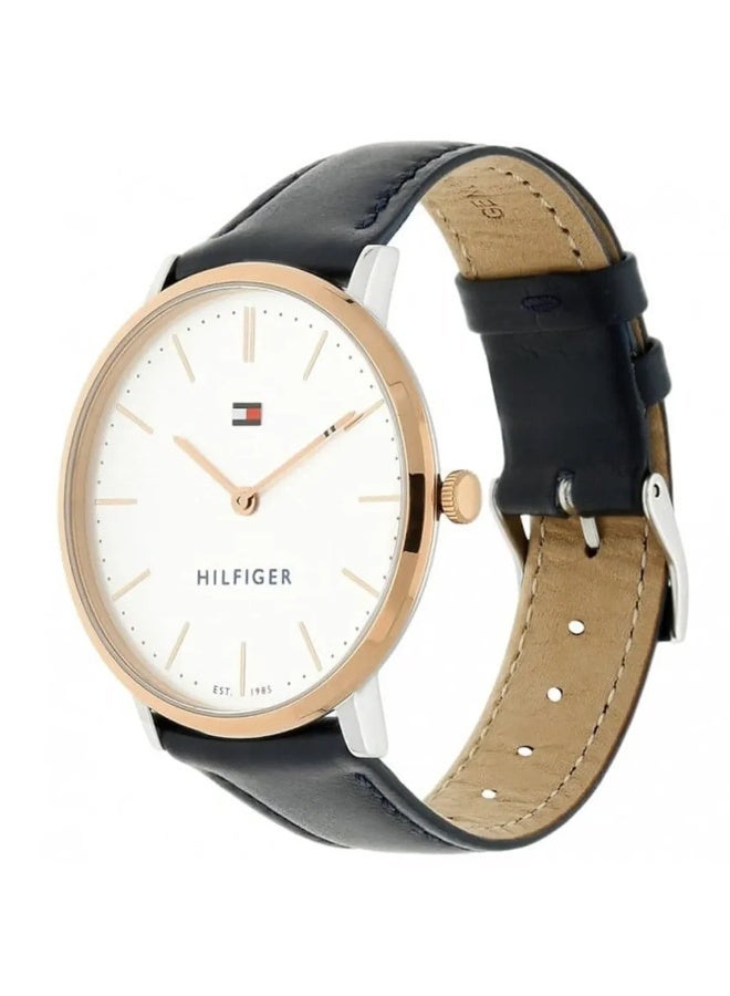 Tommy Hilfiger Women’s Watch – Model 1781689 | Ultra Slim Design with Silver Dial and Blue Leather Strap - Image 3