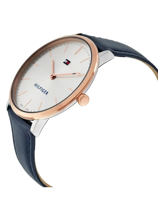 Tommy Hilfiger Women’s Watch – Model 1781689 | Ultra Slim Design with Silver Dial and Blue Leather Strap - Image 5