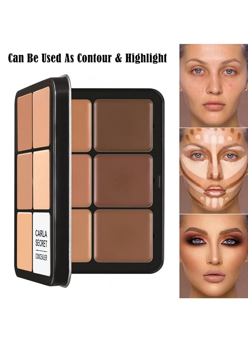 CARLA SECRET Professional Color Correcting Concealer Cream,12 Color Concealer Foundation Palette,Long-Wearing Full Coverage Makeup and Corrector for Under Eye Dark Circles, Acne & Blemishes, Reduces Redness - Image 4