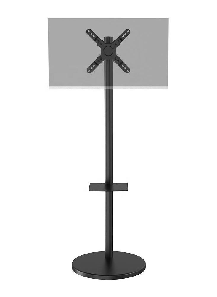 FlashHawk Mobile Floor Monitor Stand with Metal Tray for 14-40 Inch Screens,Tilt Swivel Rotate Mobile Computer Screen Mount for Home Office,VESA 200x200mm,Bearing 12KG Black  - Image 1