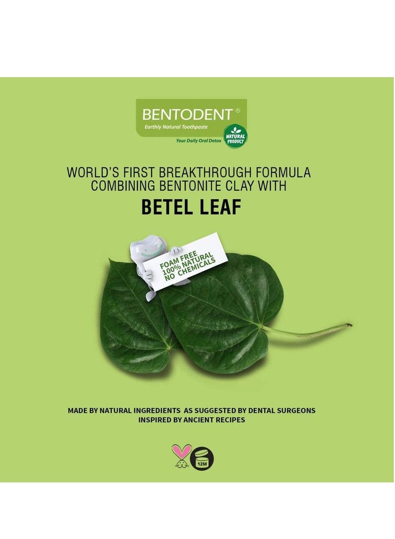 Bentodent Toothpaste - Natural Toothpaste For Entire Family - Freshens Breath, Protects Enamel, Strengthens Gums - Fluoride Free (Betel Leaf Pack) - Image 3