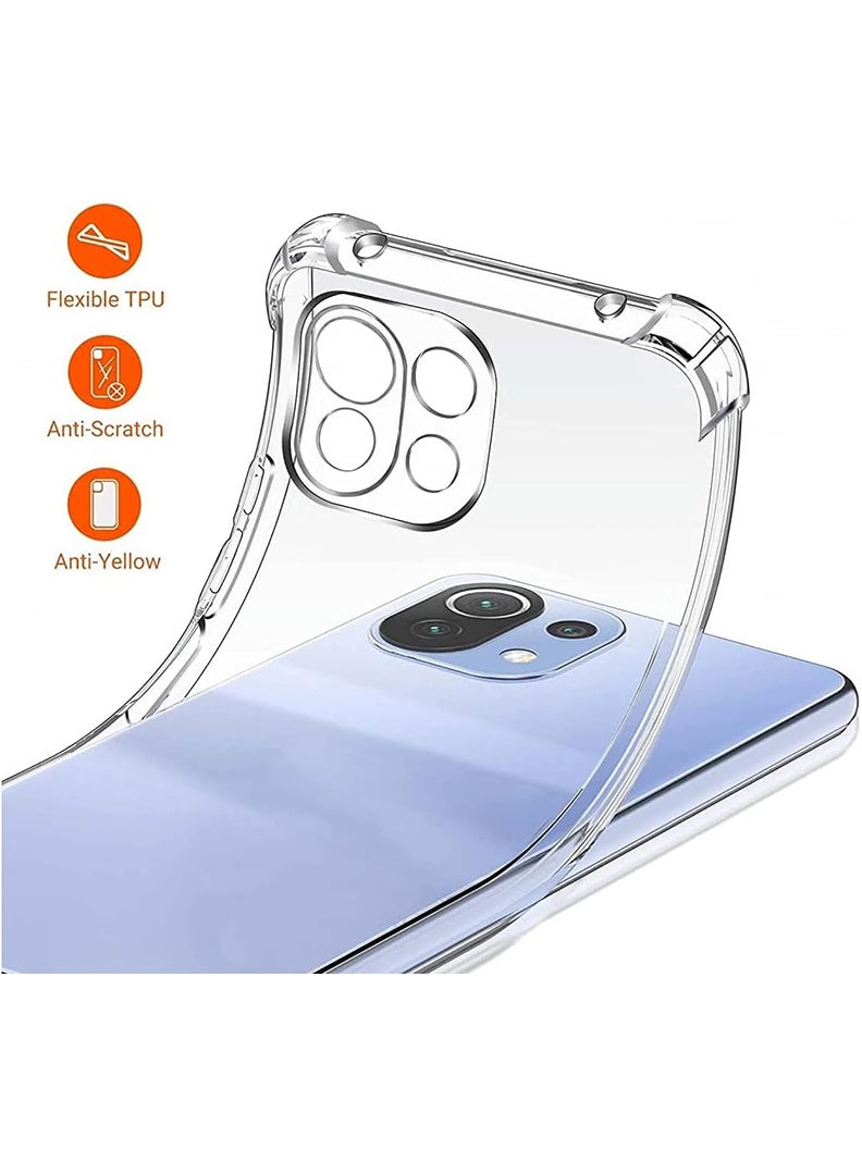 Theodor Xiaomi MI 11 Lite Clear Case, Shock-Absorption TPU Cell Phone Cover with Reinforced Corners, Soft Flexible & Crystal Clear Protective Bumper Case - Image 3