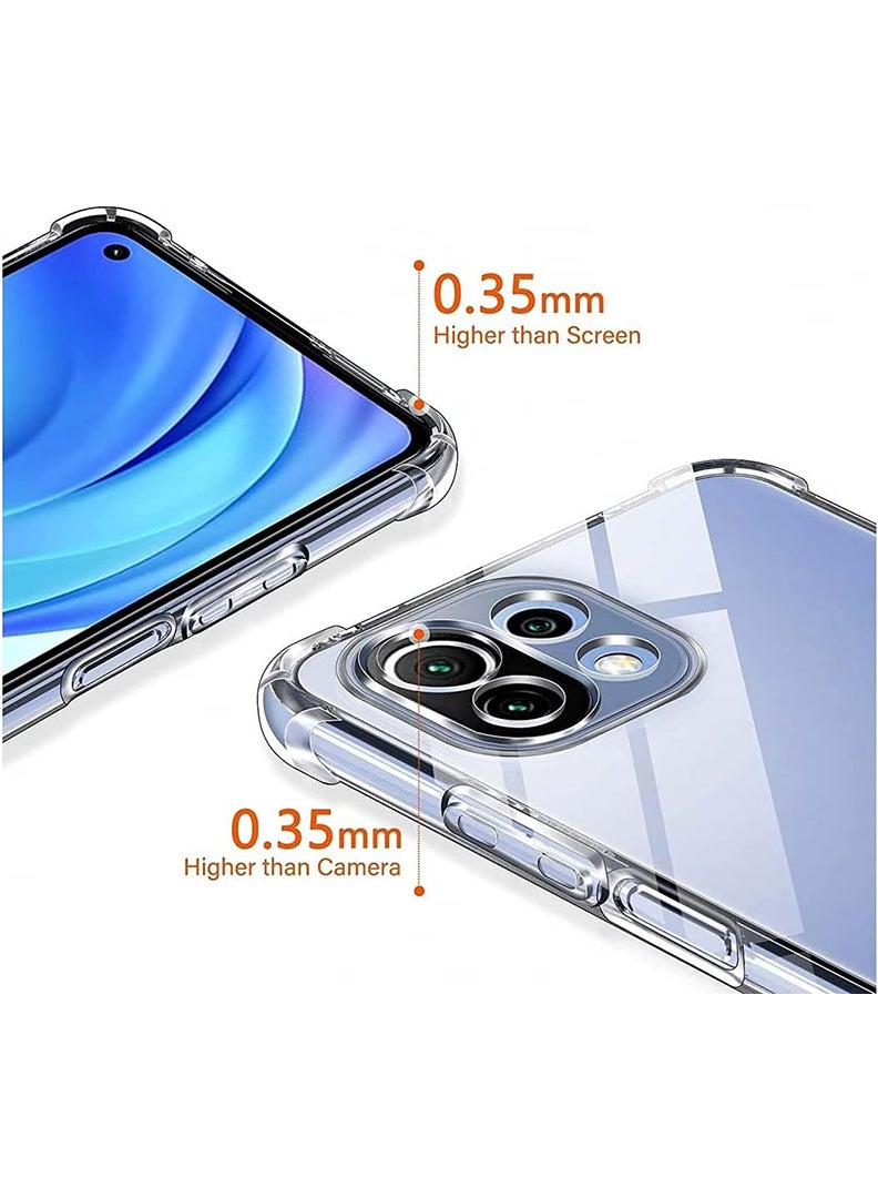 Theodor Xiaomi MI 11 Lite Clear Case, Shock-Absorption TPU Cell Phone Cover with Reinforced Corners, Soft Flexible & Crystal Clear Protective Bumper Case - Image 5