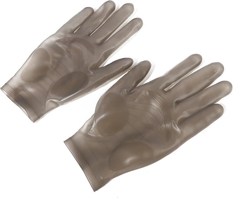 Reusable Gray Silicone Gloves For DIY Jewelry Making Crafts And Waterproof Work Protection - Image 1
