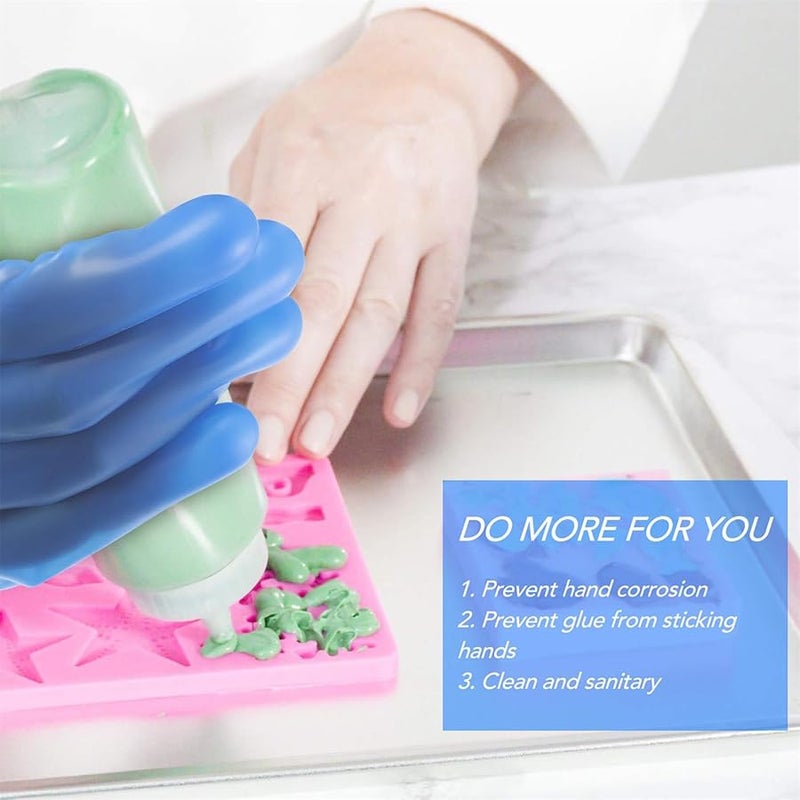 Reusable Gray Silicone Gloves For DIY Jewelry Making Crafts And Waterproof Work Protection - Image 4