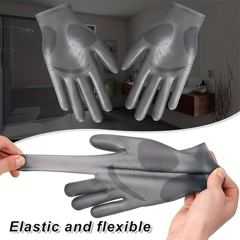 Reusable Gray Silicone Gloves For DIY Jewelry Making Crafts And Waterproof Work Protection - Image 5