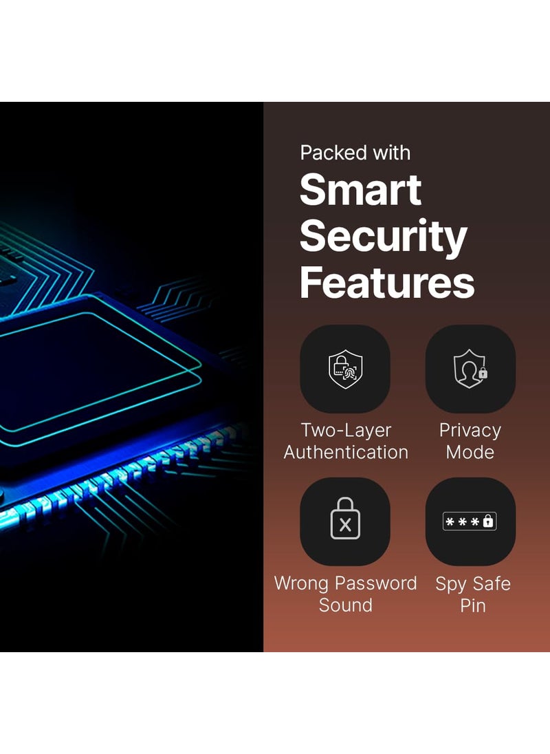 Qubo - QUBO Smart Door Lock Essential from Hero Group 6Way Unlocking Fingerprint OTP Remote Unlocking PIN RFID Access Card Mobile App Mechanical Key 1 Year OnSite Brand Warranty Copper - Image 1