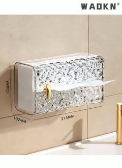 WAOKN Acrylic Tissue Box Tissue Dispenser Dryer Sheet Holder,Clear Water Ripple Tissue Storage for Bathroom Kitchen Living Room Bedroom Office Car Desk or Wall Mounted Creative Ins Style Tissue Box  - Image 3