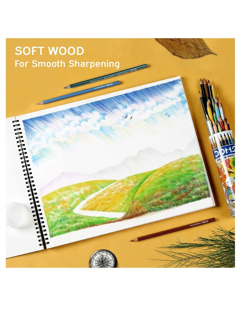 DOMS مجموعة أقلام تلوين مكونة من 24 قطعة متعددة الألوان في علبة دائرية من الصفيح - Image 3