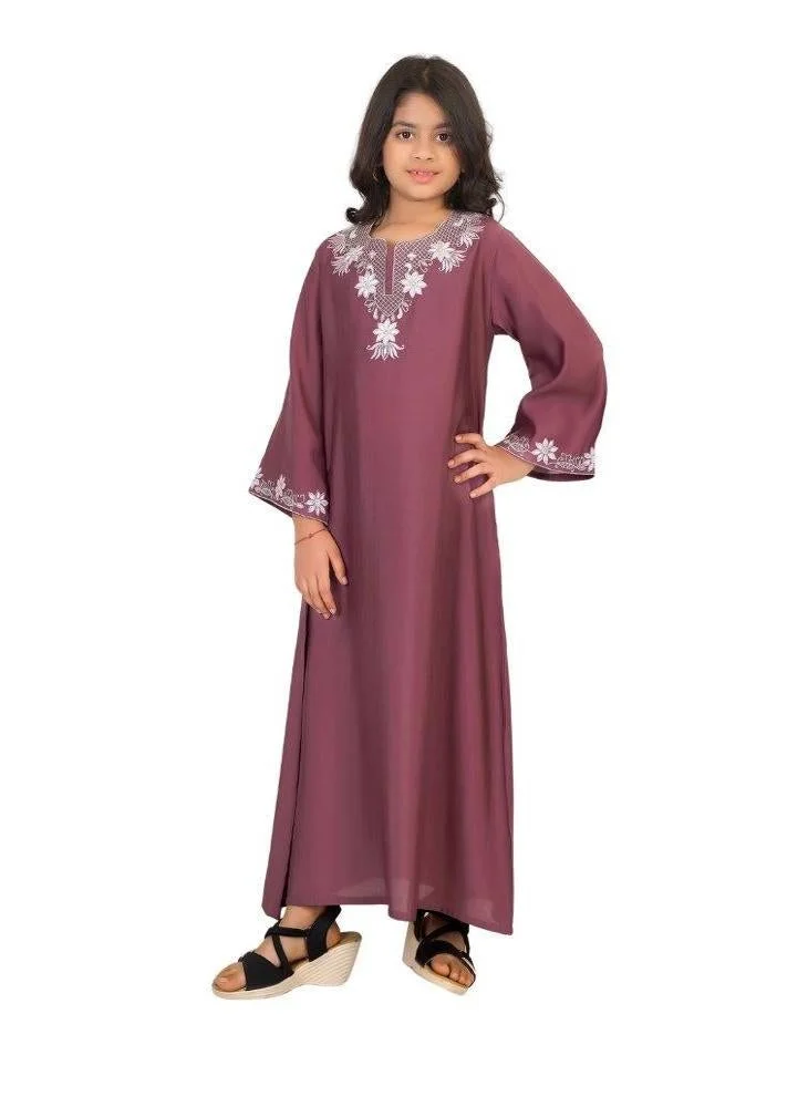 Artemea SOFT SHINY SATIN FINISH EMBROIDERED JALABIYA