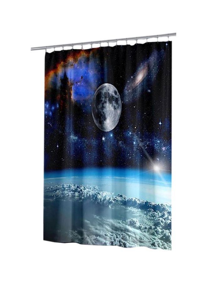 13-Piece Galaxy Printed Shower Curtain With Hook Set Multicolour 165x180centimeter - Image 1