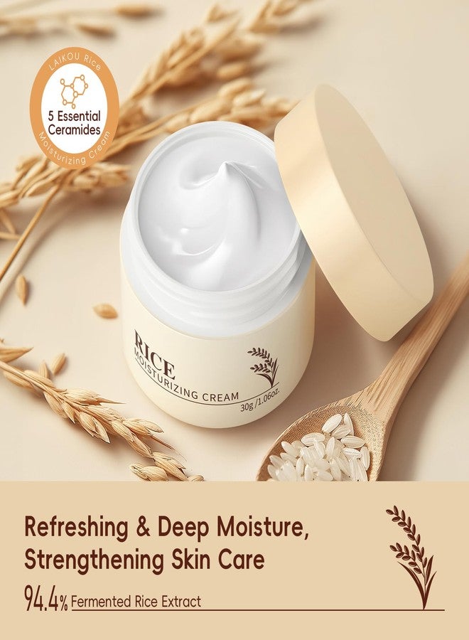 BEUKING Rice Face Cream, Long Lasting Hydration Quickly Absorbed Non-sticky Face Cream, Lightweight Firming Skin Removing Fine Lines Enhancing Skin Elasticity - Image 2