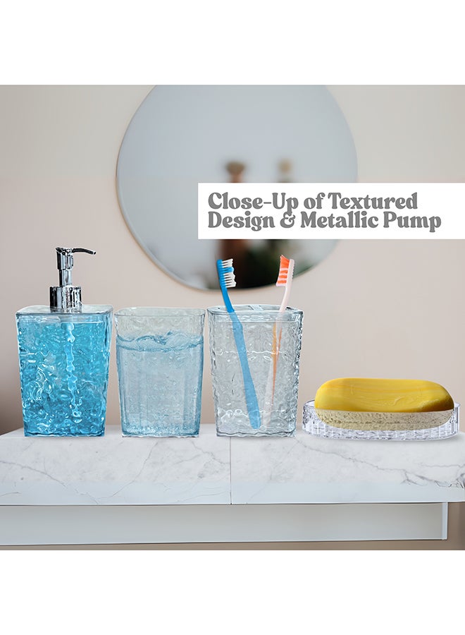 Feelings مجموعة ملحقات الحمام، 5 قطع مع صينية، قوام مطروق، منظم 28 سم (RC-KQ0868) - Image 3