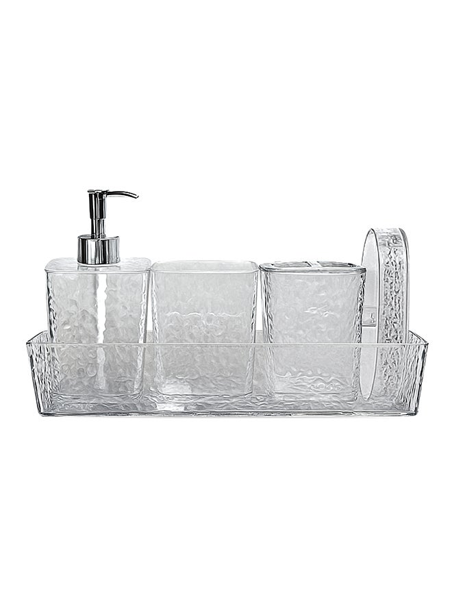 Feelings مجموعة ملحقات الحمام، 5 قطع مع صينية، قوام مطروق، منظم 28 سم (RC-KQ0868) - Image 1