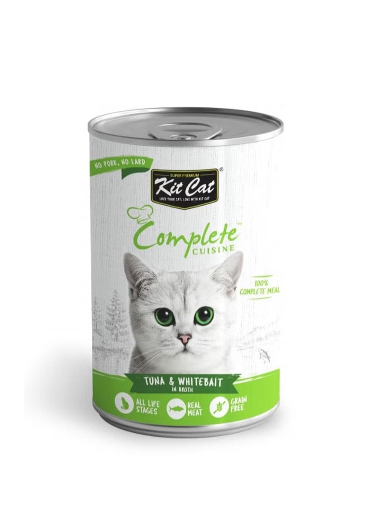Kit Cat Complete Cuisine Tuna And Whitebait In Broth Wet Cat Food (150g)